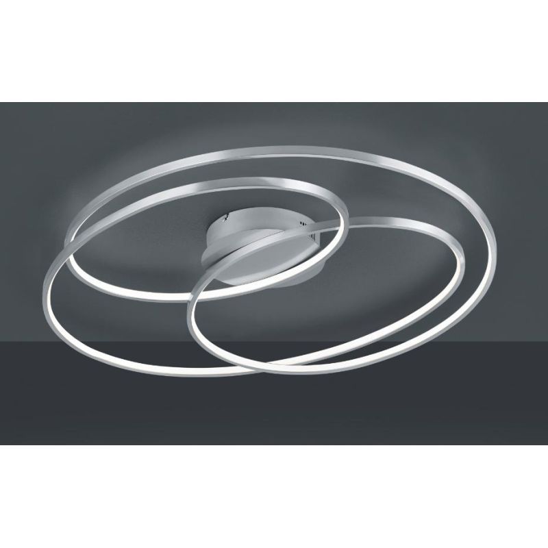 GALE PLAFONIERA DESIGN MODERNO TRE CERCHI LED 50W DIMMERABILE 3 COLORI TRIO LIGHTING - Cristalensi Shop Online