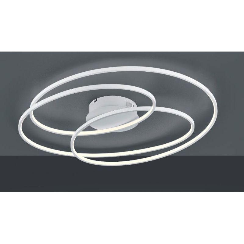 GALE PLAFONIERA DESIGN MODERNO TRE CERCHI LED 50W DIMMERABILE 3 COLORI TRIO LIGHTING - Cristalensi Shop Online
