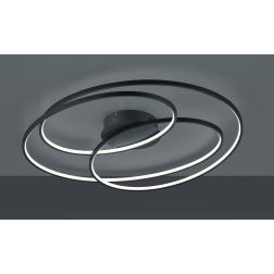 GALE PLAFONIERA DESIGN MODERNO TRE CERCHI LED 50W DIMMERABILE 3 COLORI TRIO LIGHTING - Cristalensi Shop Online