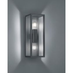 GARONNE APPLIQUE DA ESTERNO 2 LUCI IP44 A LANTERNA FINITURA ANTRACITE LUCE DIFFUSA TRIO LIGHTING - Cristalensi Shop Online