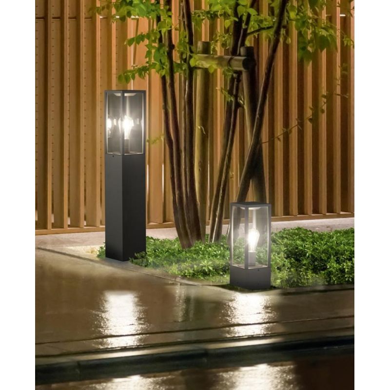 GARONNE PALO DA ESTERNO H80 CLASSICO A LANTERNA IP44 FINITURA ANTRACITE LUCE DIFFUSA TRIO LIGHTING - Cristalensi Shop Online