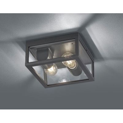 GARONNE PLAFONIERA DA ESTERNO IP44 A LANTERNA LUCE DIFFUSA ANTRACITE TRIO LIGHTING - Cristalensi Shop Online