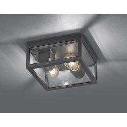 GARONNE PLAFONIERA DA ESTERNO IP44 A LANTERNA LUCE DIFFUSA ANTRACITE TRIO LIGHTING - Cristalensi Shop Online 2