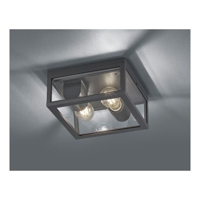 GARONNE PLAFONIERA DA ESTERNO IP44 A LANTERNA LUCE DIFFUSA ANTRACITE TRIO LIGHTING - Cristalensi Shop Online