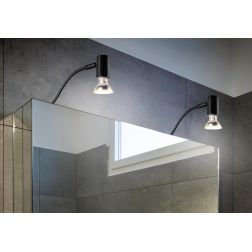 GIADA LAMPADA DA SPECCHIO ORIGINALE IN METALLO NERO O CROMO IP44 LAMPADINA GU10 DESIGN MODERNO TRIO LIGHTING - Cristalensi Shop 