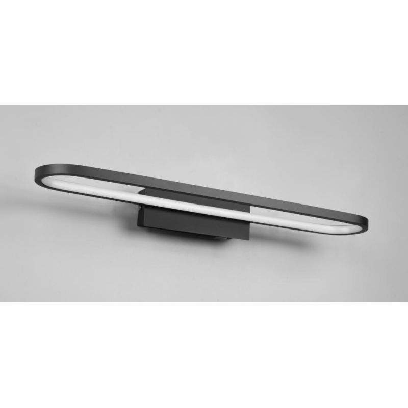 GIANNI LAMPADA DA SPECCHIO LED 22W METALLO NERO O CROMO IP44 LARGHEZZA CM 60 CON INTERRUTTORE TRIO LIGHTING - Cristalensi Shop O