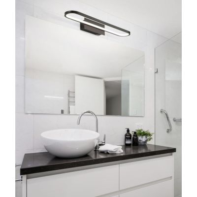 GIANNI LAMPADA DA SPECCHIO LED 22W METALLO NERO O CROMO IP44 LARGHEZZA CM 60 CON INTERRUTTORE TRIO LIGHTING - Cristalensi Shop O
