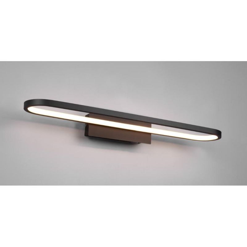 GIANNI LAMPADA DA SPECCHIO LED 22W METALLO NERO O CROMO IP44 LARGHEZZA CM 60 CON INTERRUTTORE TRIO LIGHTING - Cristalensi Shop O