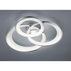 GRANADA PLAFONIERA GRANDE MODERNA CON TRIPLO CERCHIO LED 36W LUCE 3000K DIMMERABILE NERO O CROMO TRIO LIGHTING - Cristalensi Sho 2