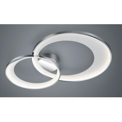 GRANADA PLAFONIERA GRANDE MODERNA CON DOPPIO CERCHIO A LED 36W LUCE 3000K DIMMERABILE NERA O CROMO TRIO LIGHTING - Cristalensi S 2