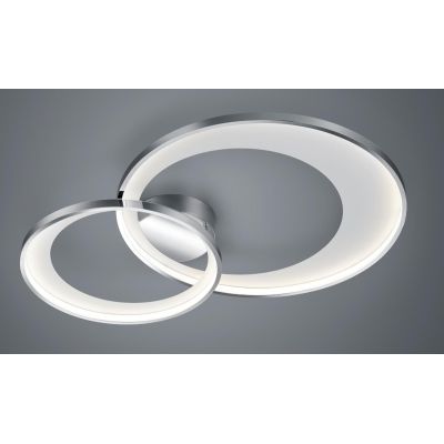 GRANADA PLAFONIERA GRANDE MODERNA CON DOPPIO CERCHIO A LED 36W LUCE 3000K DIMMERABILE NERA O CROMO TRIO LIGHTING - Cristalensi S