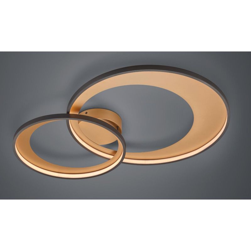 GRANADA PLAFONIERA GRANDE MODERNA CON DOPPIO CERCHIO A LED 36W LUCE 3000K DIMMERABILE NERA O CROMO TRIO LIGHTING - Cristalensi S