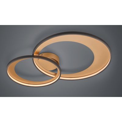 GRANADA PLAFONIERA GRANDE MODERNA CON DOPPIO CERCHIO A LED 36W LUCE 3000K DIMMERABILE NERA O CROMO TRIO LIGHTING - Cristalensi S