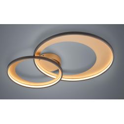 GRANADA PLAFONIERA GRANDE MODERNA CON DOPPIO CERCHIO A LED 36W LUCE 3000K DIMMERABILE NERA O CROMO TRIO LIGHTING - Cristalensi S