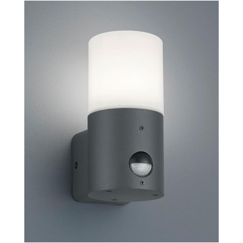 HOOSIC APPLIQUE CON SENSORE DI MOVIMENTO DA ESTERNI IP44 ANTRACITE ATTACCO E27 MODERNO TRIO LIGHTING - Cristalensi Shop Online