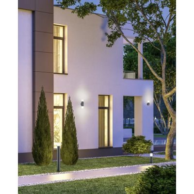 HOOSIC APPLIQUE CON SENSORE DI MOVIMENTO DA ESTERNI IP44 ANTRACITE ATTACCO E27 MODERNO TRIO LIGHTING - Cristalensi Shop Online