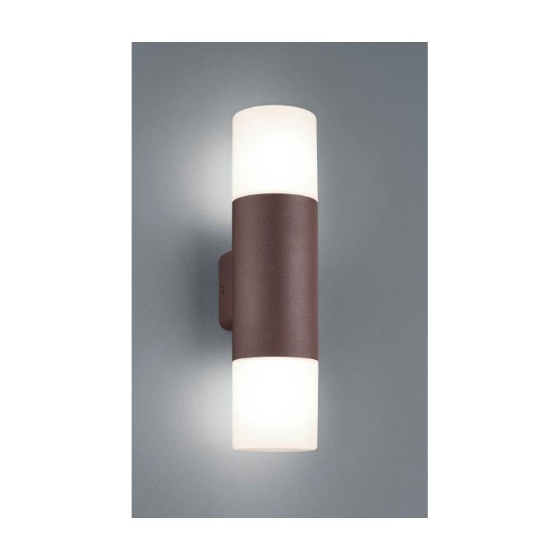 HOOSIC APPLIQUE CILINDRICA DA PARETE 2 LUCI IP44 RUGGINE O ANTRACITE ATTACCO 2XE27 MODERNA TRIO LIGHTING - Cristalensi Shop Onli