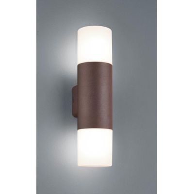 HOOSIC APPLIQUE CILINDRICA DA PARETE 2 LUCI IP44 RUGGINE O ANTRACITE ATTACCO 2XE27 MODERNA TRIO LIGHTING - Cristalensi Shop Onli