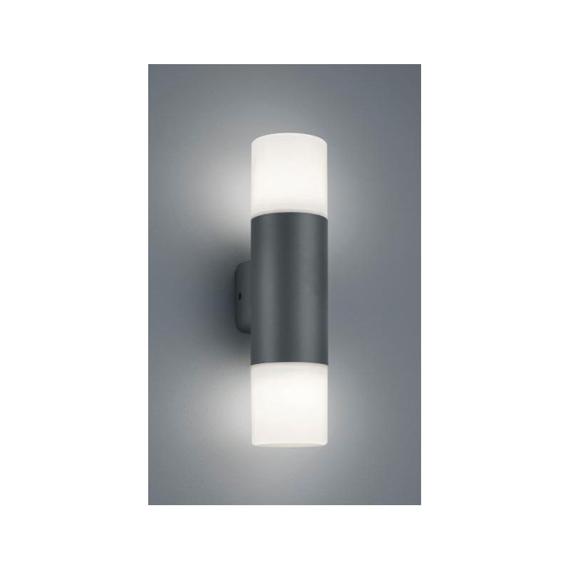 HOOSIC APPLIQUE CILINDRICA DA PARETE 2 LUCI IP44 RUGGINE O ANTRACITE ATTACCO 2XE27 MODERNA TRIO LIGHTING - Cristalensi Shop Onli