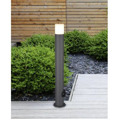 HOOSIC LAMPIONE A CILINDRO DA ESTERNI CON PRESE SCHUKO IP44 ANTRACITE ATTACCO E27 MODERNO TRIO LIGHTING - Cristalensi Shop Onlin