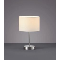 HOTEL LAMPADA DA TAVOLO ALTEZZA CM 32 IN METALLO NICHEL CON PARALUME IN TESSUTO BIANCO-NERO TRIO LIGHTING - Cristalensi Shop Onl