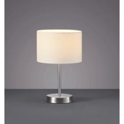 HOTEL LAMPADA DA TAVOLO ALTEZZA CM 32 IN METALLO NICHEL CON PARALUME IN TESSUTO BIANCO-NERO TRIO LIGHTING - Cristalensi Shop Onl 2