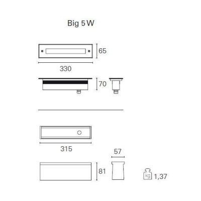 SKIN LED INCASSO GRANDE 5W 3000K O 4000K IP67 220/240V Pan International - Cristalensi Shop Online