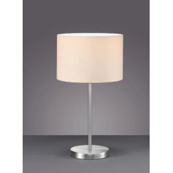 HOTEL LAMPADA DA TAVOLO ALTEZZA CM 55 IN METALLO NICHEL CON PARALUME IN TESSUTO NERO-BIANCO TRIO LIGHTING - Cristalensi Shop Onl