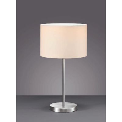 HOTEL LAMPADA DA TAVOLO ALTEZZA CM 55 IN METALLO NICHEL CON PARALUME IN TESSUTO NERO-BIANCO TRIO LIGHTING - Cristalensi Shop Onl