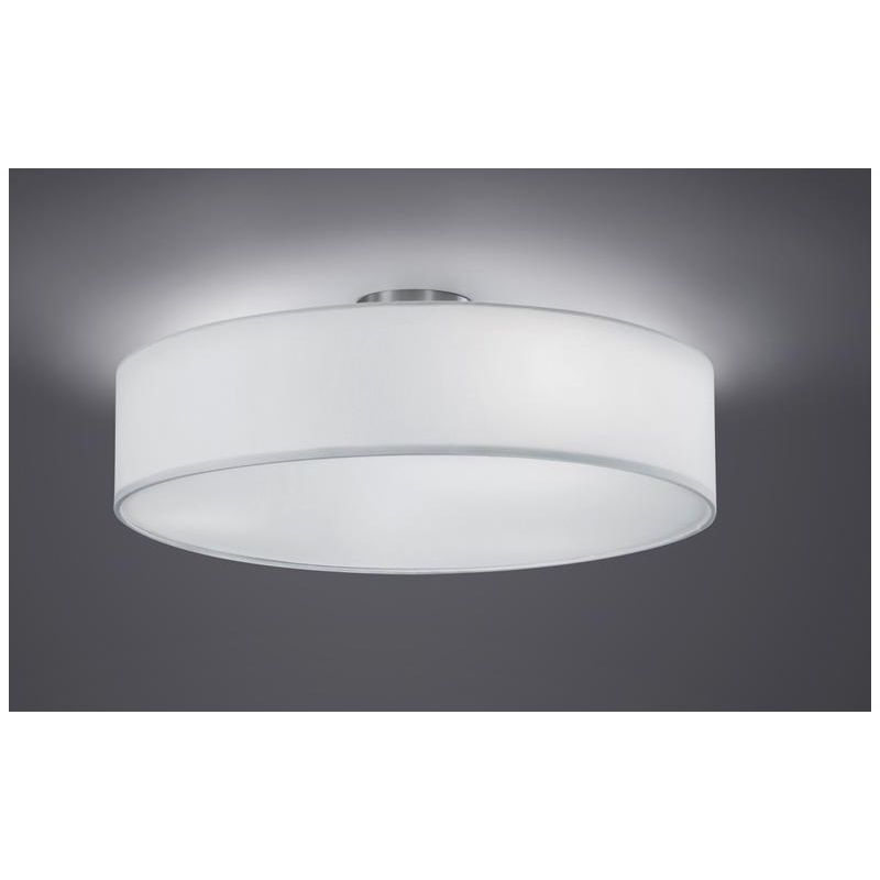 HOTEL PLAFONIERA D50 MODERNA BASE IN NICHEL CON PARALUME IN TESSUTO GRIGIO, NERO O BIANCO ATTACCO 3XE27 TRIO LIGHTING - Cristale