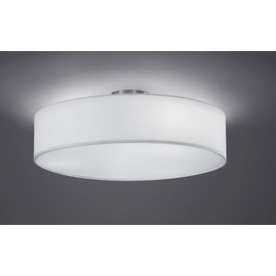 HOTEL PLAFONIERA D50 MODERNA BASE IN NICHEL CON PARALUME IN TESSUTO GRIGIO, NERO O BIANCO ATTACCO 3XE27 TRIO LIGHTING - Cristale