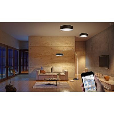 HOTEL PLAFONIERA D50 MODERNA BASE IN NICHEL CON PARALUME IN TESSUTO GRIGIO, NERO O BIANCO ATTACCO 3XE27 TRIO LIGHTING - Cristale