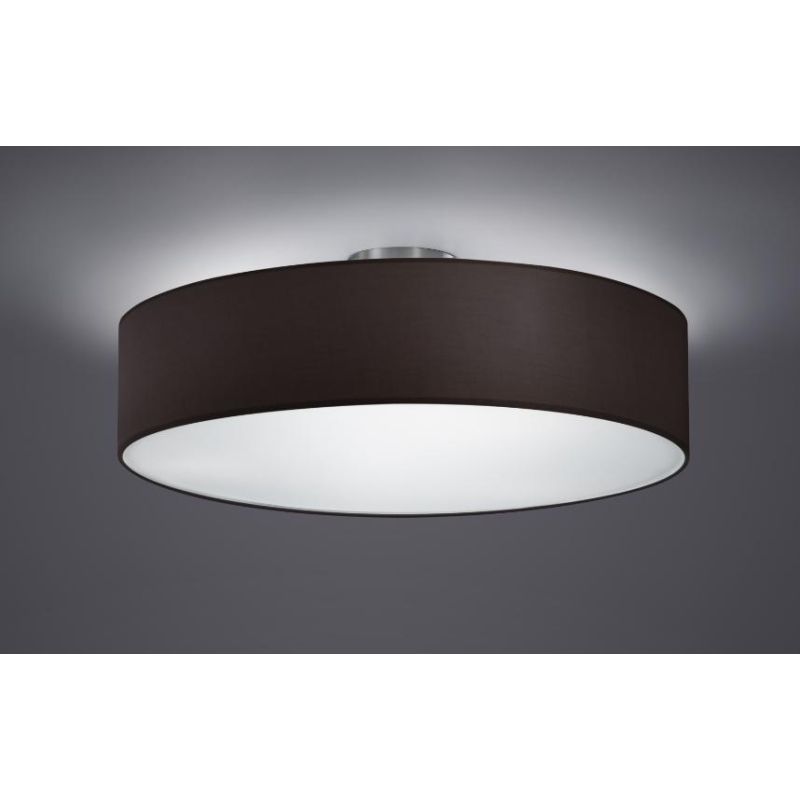 HOTEL PLAFONIERA D50 MODERNA BASE IN NICHEL CON PARALUME IN TESSUTO GRIGIO, NERO O BIANCO ATTACCO 3XE27 TRIO LIGHTING - Cristale