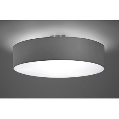HOTEL PLAFONIERA D50 MODERNA BASE IN NICHEL CON PARALUME IN TESSUTO GRIGIO, NERO O BIANCO ATTACCO 3XE27 TRIO LIGHTING - Cristale