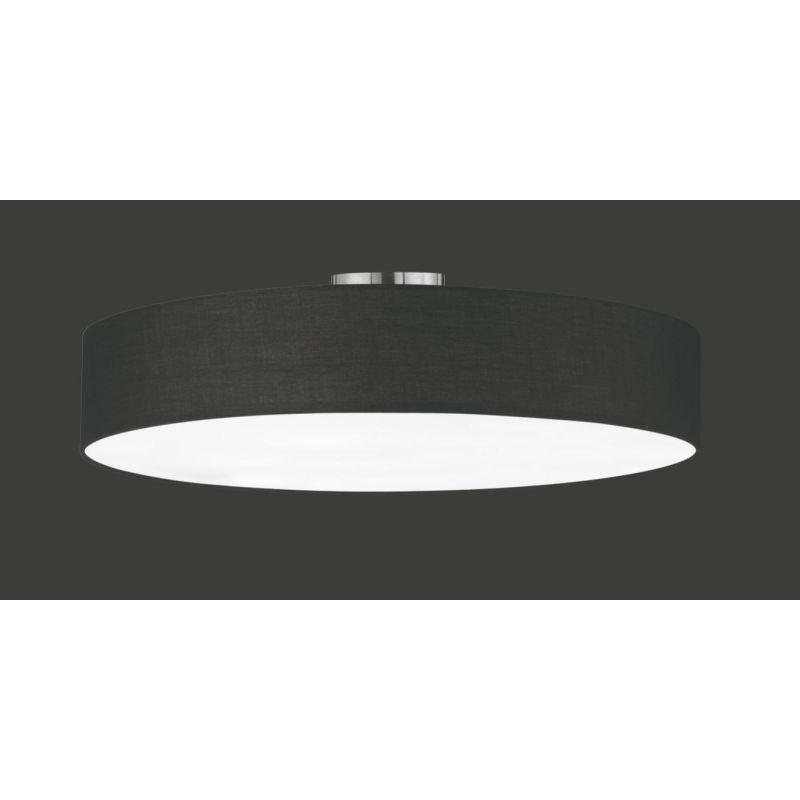 HOTEL PLAFONIERA D65 MODERNA BASE IN NICHEL PARALUME IN TESSUTO BIANCO-NERO-GRIGIO LAMPADINE 5XE27 TRIO LIGHTING - Cristalensi S