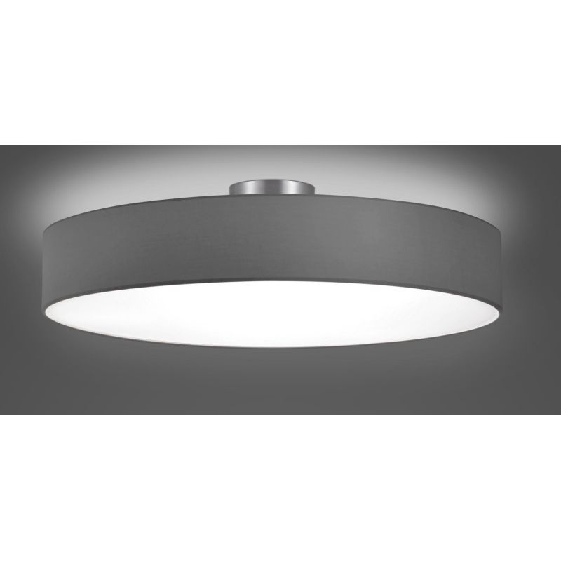 HOTEL PLAFONIERA D65 MODERNA BASE IN NICHEL PARALUME IN TESSUTO BIANCO-NERO-GRIGIO LAMPADINE 5XE27 TRIO LIGHTING - Cristalensi S