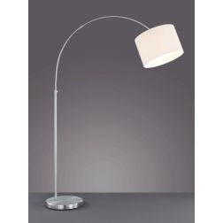 HOTEL PIANTANA AD ARCO MODERNA IN METALLO CROMO CON PARALUME IN TESSUTO NERO-BIANCO-GRIGIO TRIO LIGHTING - Cristalensi Shop Onli 2