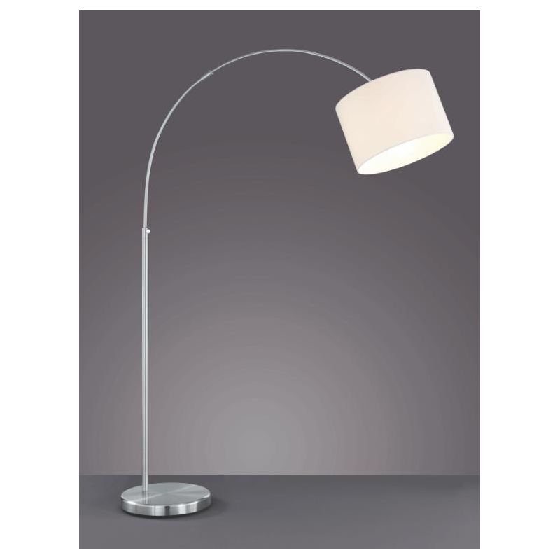 HOTEL PIANTANA AD ARCO MODERNA IN METALLO CROMO CON PARALUME IN TESSUTO NERO-BIANCO-GRIGIO TRIO LIGHTING - Cristalensi Shop Onli