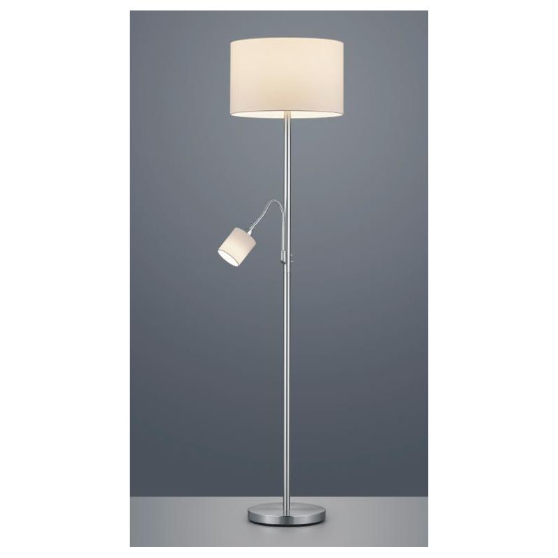 HOTEL PIANTANA CON LUCE DA LETTURA ORIENTABILE FINITURA CROMO, NICHEL O OTTONE PARALUME IN TESSUTO TRIO LIGHTING - Cristalensi S