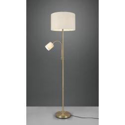 HOTEL PIANTANA CON LUCE DA LETTURA ORIENTABILE FINITURA CROMO, NICHEL O OTTONE PARALUME IN TESSUTO TRIO LIGHTING - Cristalensi S 2