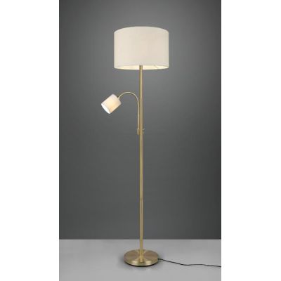 HOTEL PIANTANA CON LUCE DA LETTURA ORIENTABILE FINITURA CROMO, NICHEL O OTTONE PARALUME IN TESSUTO TRIO LIGHTING - Cristalensi S