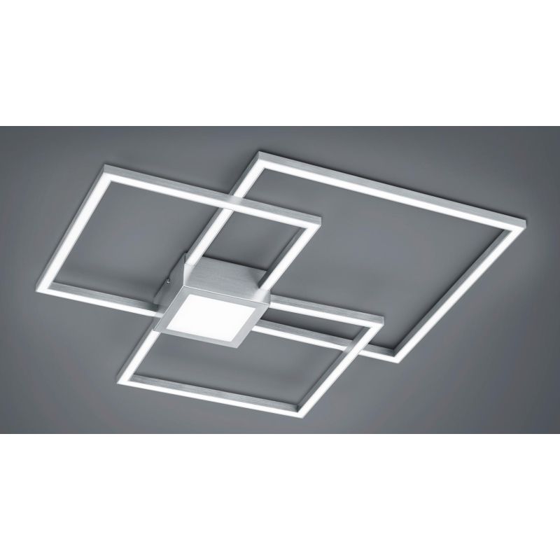 HYDRA PLAFONIERA A TRE QUADRATI E INSERTO LUCE CENTRALE LED 38W MODERNA DIMMERABILE 4 FINITURE COLORE TRIO LIGHTING - Cristalens