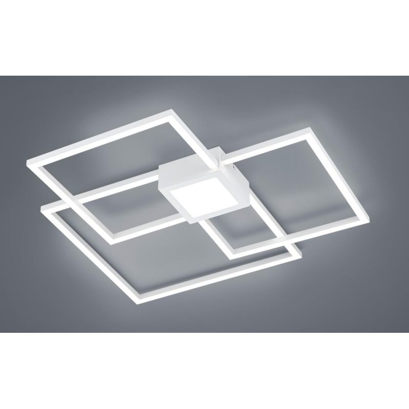 HYDRA PLAFONIERA A TRE QUADRATI E INSERTO LUCE CENTRALE LED 38W MODERNA DIMMERABILE 4 FINITURE COLORE TRIO LIGHTING - Cristalens