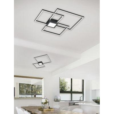 HYDRA PLAFONIERA A TRE QUADRATI E INSERTO LUCE CENTRALE LED 38W MODERNA DIMMERABILE 4 FINITURE COLORE TRIO LIGHTING - Cristalens
