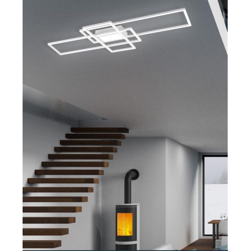 IRVINE PLAFONIERA CON TRE RETTANGOLI LED 60W MODERNA DIMMERABILE 4 FINITURE COLORE TRIO LIGHTING - Cristalensi Shop Online