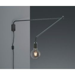 LINE APPLIQUE CON BRACCIO SNODATO IN METALLO NERO CON LAMPADINA A VISTA TRIO LIGHTING - Cristalensi Shop Online 2