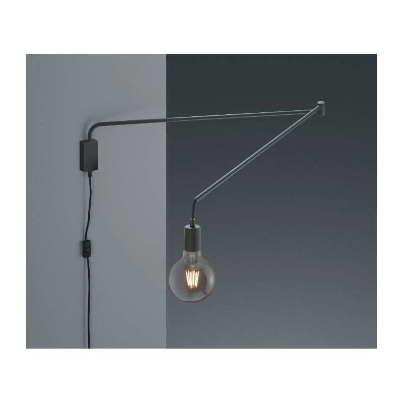 LINE APPLIQUE CON BRACCIO SNODATO IN METALLO NERO CON LAMPADINA A VISTA TRIO LIGHTING - Cristalensi Shop Online