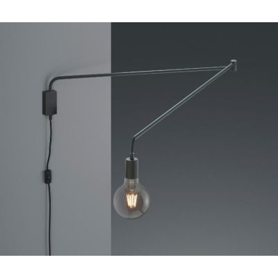 LINE APPLIQUE CON BRACCIO SNODATO IN METALLO NERO CON LAMPADINA A VISTA TRIO LIGHTING - Cristalensi Shop Online