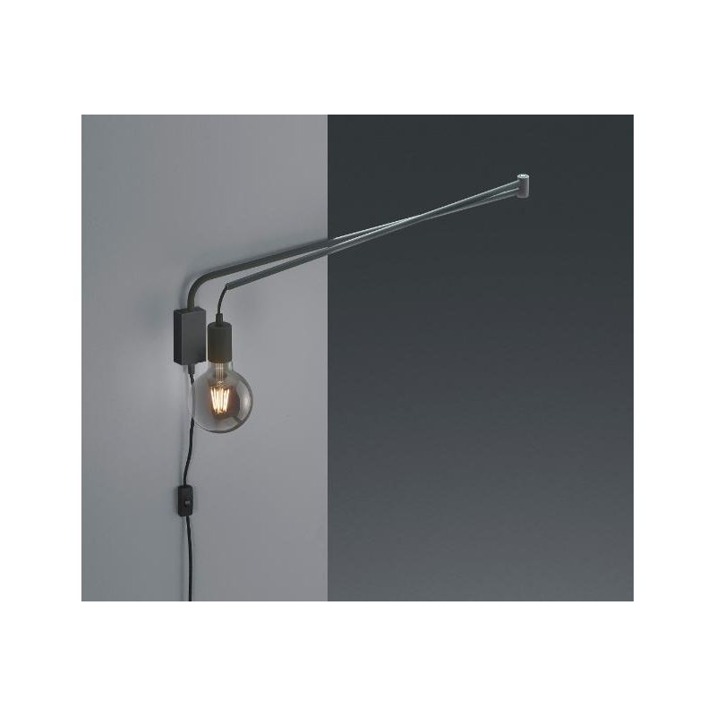 LINE APPLIQUE CON BRACCIO SNODATO IN METALLO NERO CON LAMPADINA A VISTA TRIO LIGHTING - Cristalensi Shop Online