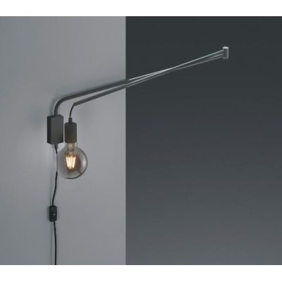 LINE APPLIQUE CON BRACCIO SNODATO IN METALLO NERO CON LAMPADINA A VISTA TRIO LIGHTING - Cristalensi Shop Online